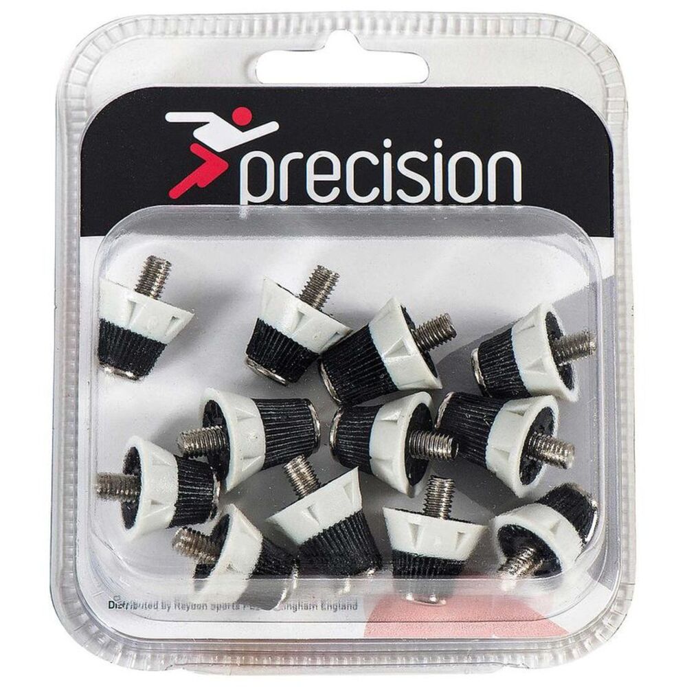 Precision League Pro Soccer Studs (Pack Of 12) / White/Black/Silver